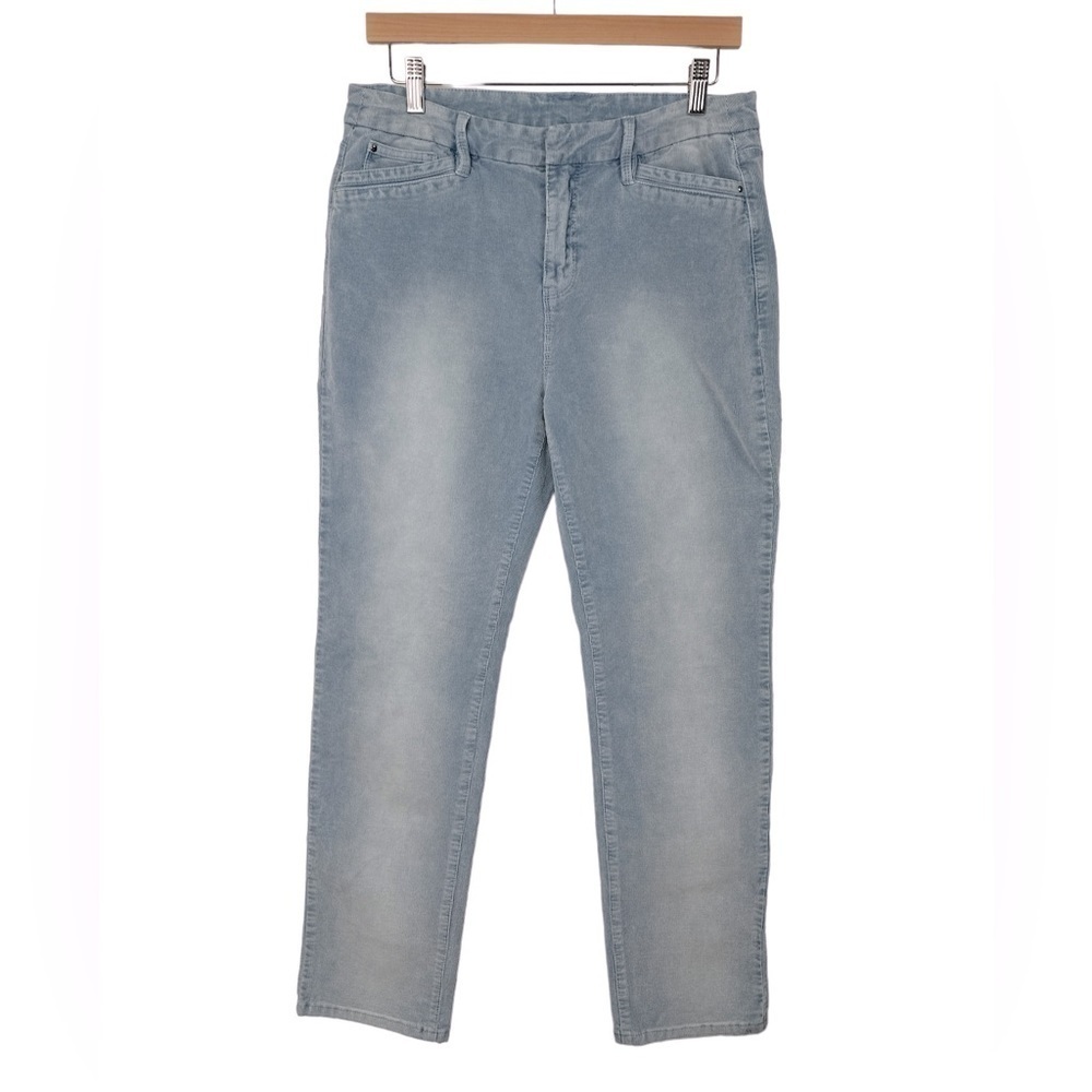 Soft Surroundings Girlfriend Corduroy‎ Pants Straight Leg Faded Light Blue